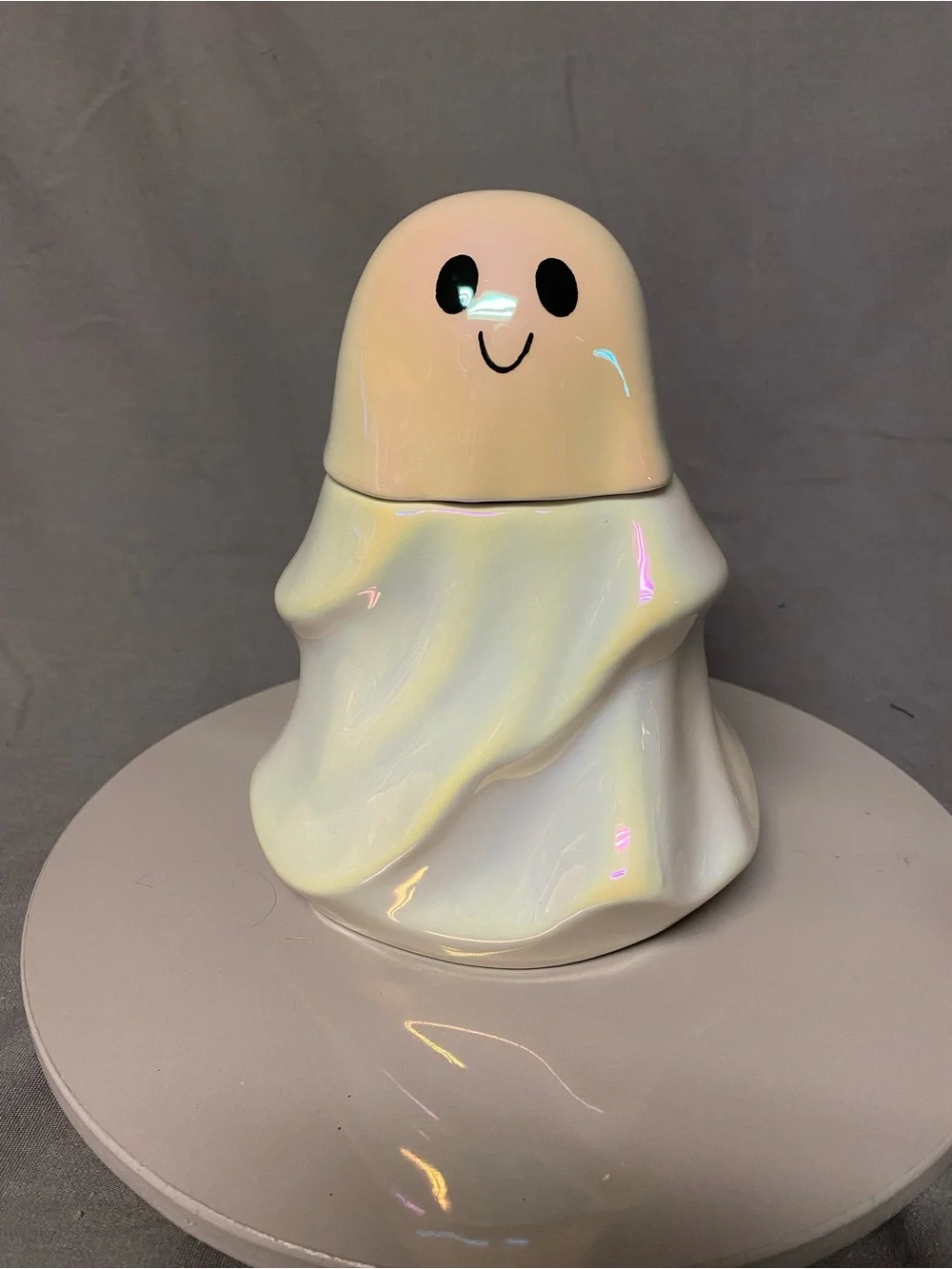 2024 Target Halloween Iridescent White Ghost Ceramic Jar